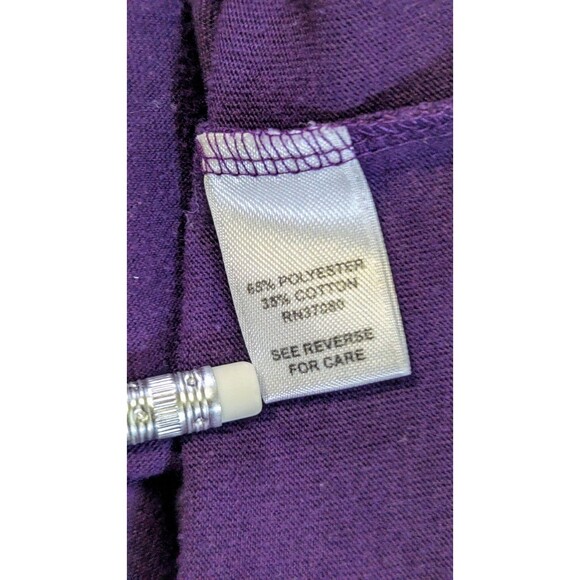 Cato Knit Top Women Size Large Purple Cotton Blend Crew Neck Long Sleeve - Picture 4 of 5